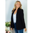 Being The Boss Long Sleeve Solid Woven Blazer (Multiple Color Options)