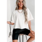 Corded Short Sleeve Top (Ivory)