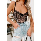 Desperate Hearts Contrast Lace Bodysuit (Black)