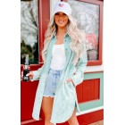 Feeling Light Hearted Bleach Dye Shirt Dress (Blue)