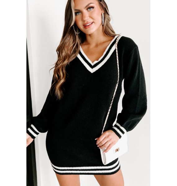 Better Be Long Sleeve Sweater Dress (Black)