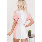 Finding Meaning Colorblock Romper (Peach)