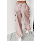 Addicted To Adventure High Rise Nylon Cargo Pants (Pale Rose)