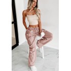 Addicted To Adventure High Rise Nylon Cargo Pants (Pale Rose)