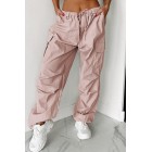 Addicted To Adventure High Rise Nylon Cargo Pants (Pale Rose)