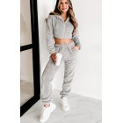 Carried Away With Comfort Two Piece Jogger Set (Grey)