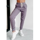 Comfortably Cool Zip-Front Crop Hoodie & Jogger Set (Dusty Purple)