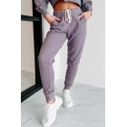 Comfortably Cool Zip-Front Crop Hoodie & Jogger Set (Dusty Purple)