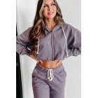 Comfortably Cool Zip-Front Crop Hoodie & Jogger Set (Dusty Purple)