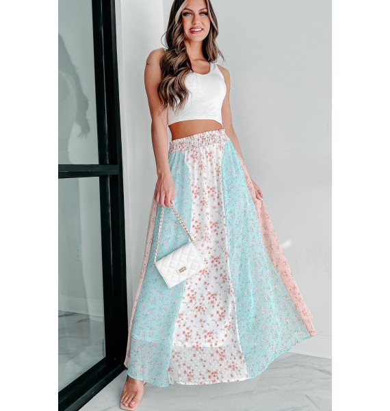 Making More Memories Floral Maxi Skirt (Ivory Multi)