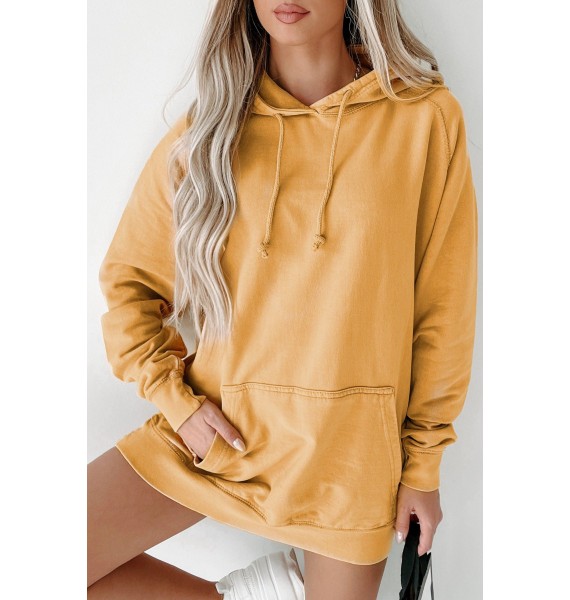 Mineral Wash Hoodie ( Mustard)