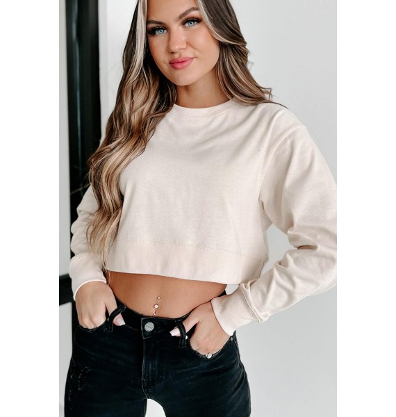 Lightweight Cropped Crewneck (Coconut Milk)