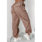 Celia Nylon Cargo Pants (Mocha)