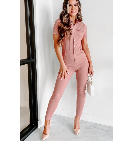 Missing You Lately Button-Front Skinny Leg Jumpsuit (Mauve)