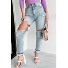 Bonita High Rise Distressed Boyfriend Jeans (Light)