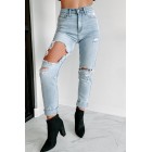 Bonita High Rise Distressed Boyfriend Jeans (Light)