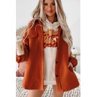 About Town Button Up Shacket (Rust)