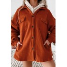 About Town Button Up Shacket (Rust)