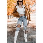 Western Sunsets Faux Shearling Jacket (Camel)