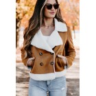 Western Sunsets Faux Shearling Jacket (Camel)