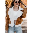 Western Sunsets Faux Shearling Jacket (Camel)