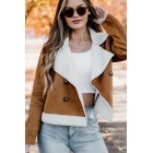 Western Sunsets Faux Shearling Jacket (Camel)