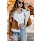 Western Sunsets Faux Shearling Jacket (Camel)