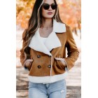 Western Sunsets Faux Shearling Jacket (Camel)