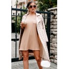 Ebb & Flow Plaid Trench Coat (Light Camel)