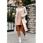 Ebb & Flow Plaid Trench Coat (Light Camel)