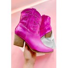 Dirt Road Diva Metallic Western Booties (Fuchsia)