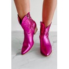 Dirt Road Diva Metallic Western Booties (Fuchsia)