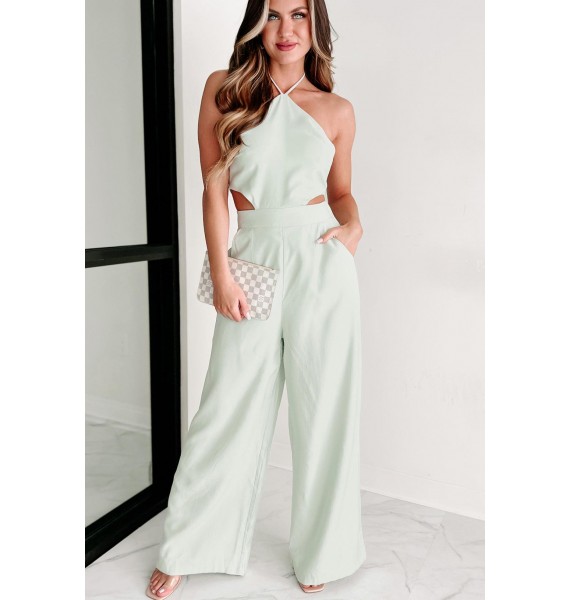 Cater To You Halter Neck Jumpsuit (Mint)
