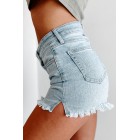 Calls For A Good Day High Rise Non-Distressed Denim Shorts (Light)