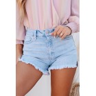 Calls For A Good Day High Rise Non-Distressed Denim Shorts (Light)