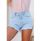 Calls For A Good Day High Rise Non-Distressed Denim Shorts (Light)