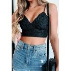 Bodhi Crochet Lace Crop Top (Black)