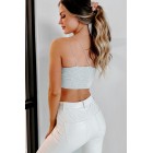 Beat The Heat Knit Cami Crop Top (Light Heather Grey)