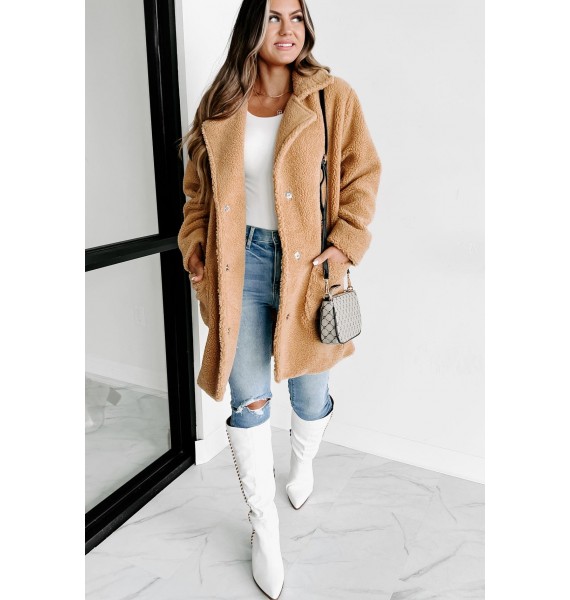 Coldest Days Teddy Coat (Camel)