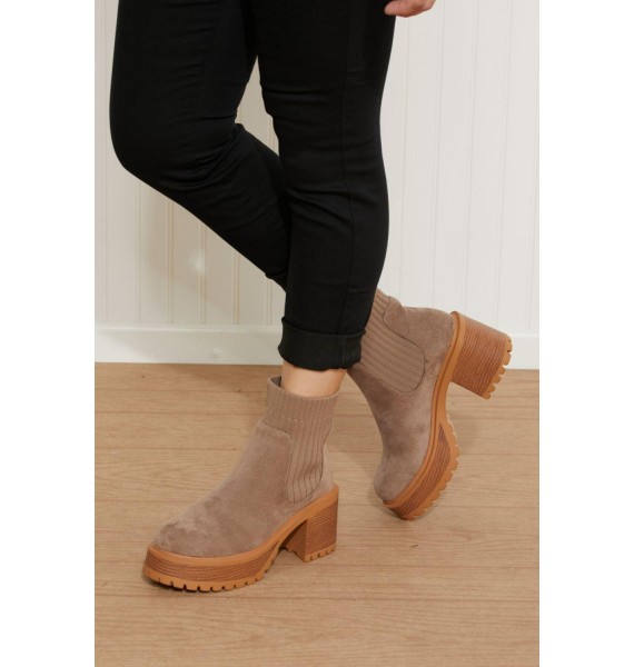 WeeBoo Strive For More Chunky Sole Sock Booties (Taupe)