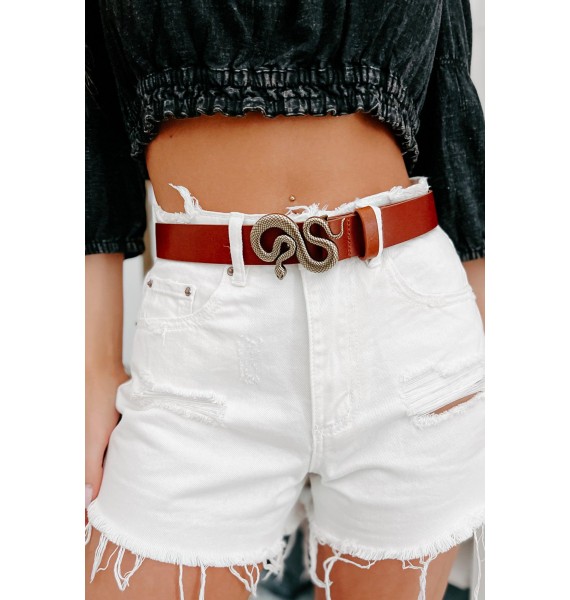 You First Distressed High Rise Frayed Shorts (White)