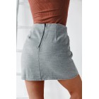 Aleah Brushed Fleece Mini Skirt (Grey)