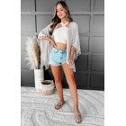 Beach Bound Tasseled Knit Kimono (Taupe)