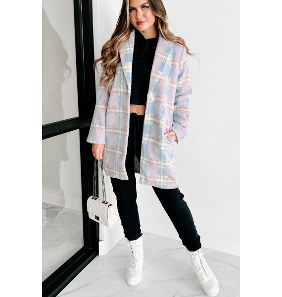 Cutest Quality Plaid Jacket (Blue/Pink/White)