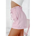 Always Bubbly Drawstring Waist Cuffed Denim Shorts (Pink)