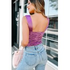 Buy Me Roses Ruched Bodysuit (Purple)