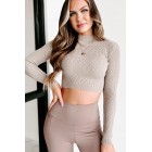 Sweet Evenings Long Sleeve Mockneck Top (Natural)