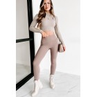 Sweet Evenings Long Sleeve Mockneck Top (Natural)