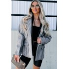 Ahead Of Your Dreams Hooded Blazer (Gray Multi)