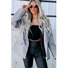 Ahead Of Your Dreams Hooded Blazer (Gray Multi)